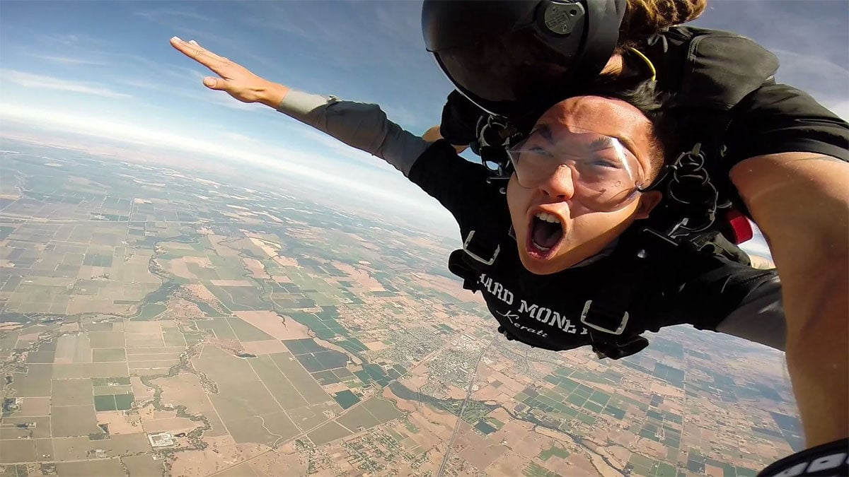 Man doing skydiving