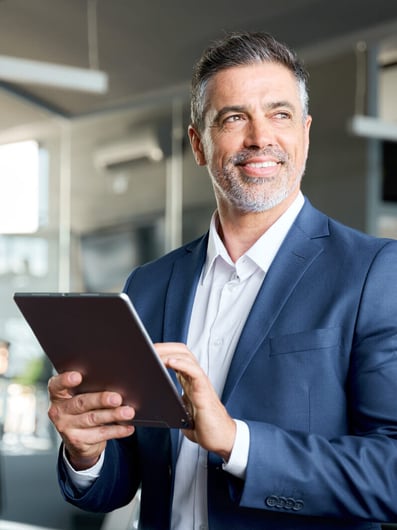 businessman using tablet
